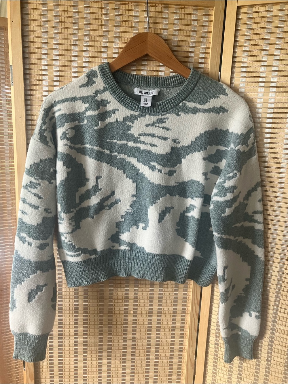 William Rast abstract wave knit sweater